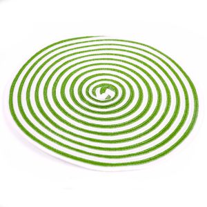 www.houseofadorn.com - Polybraid Woven Flat Round Mat Base - Two tone 38cm/15" - Apple Green / White