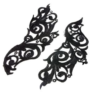 www.houseofadorn.com - Motif Lace Guipure Vintage Swirl Applique 29cm Style 8156 (Price per pair)