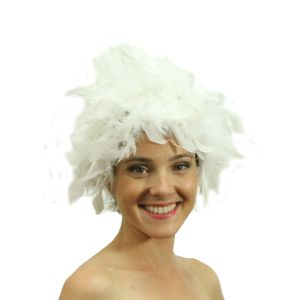 www.houseofadorn.com - Wigs Feather Turkey Chandelle Wig - White