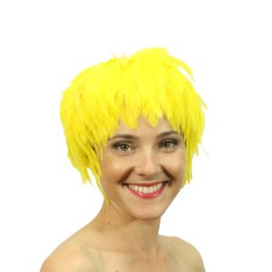 www.houseofadorn.com - Wigs Feather Hackle Wig - Yellow
