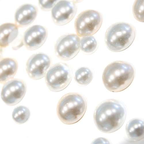 White, Silver & Brown Flat Back Pearls Craft Embellishments