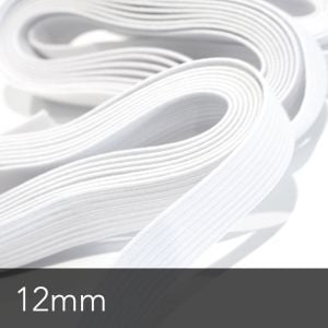 www.houseofadorn.com - Stretch Trim - Braided Flat Elastic - 12mm wide (Price per 5m pack)