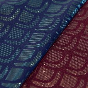 www.houseofadorn.com - Spandex Nylon Lycra 4 Way Stretch Fabric W150cm/210gm - Art Deco Scales - Foil Finish (Price per 1m)