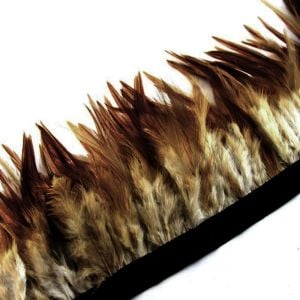 www.houseofadorn.com - Feather Full Hackle on Fringe - Natural Tones (Price per 10cm) - Black Furnace