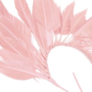 www.houseofadorn.com - Feather Diamond Tail Coque Spray Wire Mount -  Baby Pink