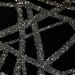 www.houseofadorn.com - Velvet Spandex Lycra 4 Way Stretch Fabric W150cm - Glitter Chaos (Price per 1m) - Black