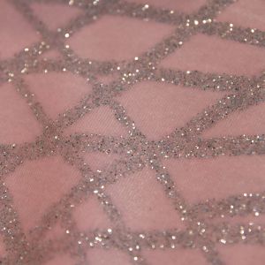 www.houseofadorn.com - Velvet Spandex Lycra 4 Way Stretch Fabric W150cm - Glitter Chaos (Price per 1m) - Baby Pink