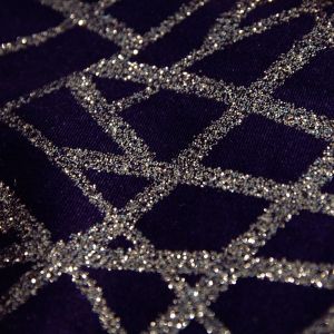 www.houseofadorn.com - Velvet Spandex Lycra 4 Way Stretch Fabric W150cm - Glitter Chaos (Price per 1m) - Purple