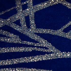 www.houseofadorn.com - Velvet Spandex Lycra 4 Way Stretch Fabric W150cm - Glitter Chaos (Price per 1m) - Royal Blue