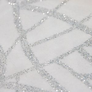 www.houseofadorn.com - Velvet Spandex Lycra 4 Way Stretch Fabric W150cm - Glitter Chaos (Price per 1m) - White