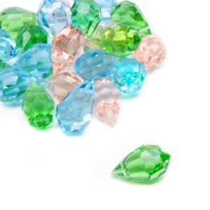 www.houseofadorn.com - Preciosa Glass Crystal Beads - Teardrop Briolette Faceted Pendant Clear 15x9mm (Pack of 3)