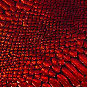 www.houseofadorn.com - Spandex Nylon Lycra 4 Way Stretch Fabric W150cm/200gm - Crocodile Hologram Foil Finish (Price per 1m) - Red