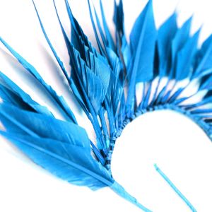 www.houseofadorn.com - Feather Diamond Tail Coque Spray Wire Mount - Turquoise