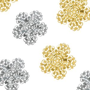 www.houseofadorn.com - Metal Embellishments - Filigree Ornamental Floral Swirl Disc Style 12395 (Pack of 3)