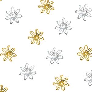 www.houseofadorn.com - Metal Embellishments - Filigree Ornamental Star Flower Style 12400 (Pack of 6)