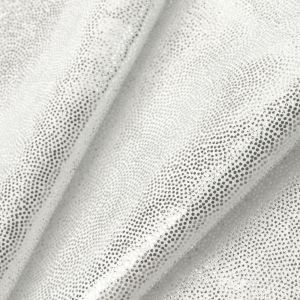 www.houseofadorn.com - Spandex Nylon Lycra 4 Way Stretch Fabric W150cm/190gm - Fog/Mist/Mystique Foil Finish (Price per 1m) - Silver on White (Limited)
