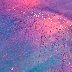 www.houseofadorn.com - Spandex Nylon Lycra 4 Way Stretch Fabric W150cm - Tie-Dye Shiny Finish with Foil Spray (Price per 1m) - Royal Blue/Electric Pink with Hot Pink Foil