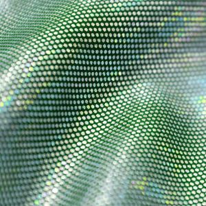 www.houseofadorn.com - Spandex Nylon Lycra 4 Way Stretch Fabric W150cm - Galaxy Hologram Foil Finish (Price per 1m) - Emerald