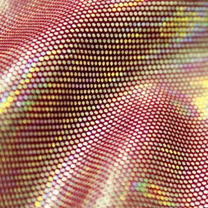 www.houseofadorn.com - Spandex Nylon Lycra 4 Way Stretch Fabric W150cm - Galaxy Hologram Foil Finish (Price per 1m) - Red
