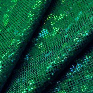 www.houseofadorn.com - Spandex Nylon Lycra 4 Way Stretch Fabric W150cm/190gm - Shattered Glass Hologram Foil Finish (Price per 1m) - Emerald Green