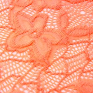 www.houseofadorn.com - Mesh Polyester 4 Way Stretch Fabric 150cm Style 8576 - Floral Honeycomb Stretch Lace (Price per 1m) - Light Coral