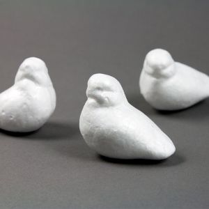 www.houseofadorn.com - Polystyrene Styrofoam - Bird Shape White Foam (Pack of 6)