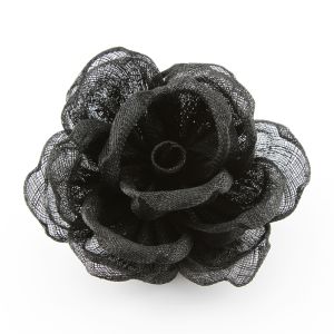 www.houseofadorn.com - Flower Sinamay Cabbage Rose - Black