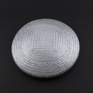 www.houseofadorn.com - Buntal Button Hat - Silver