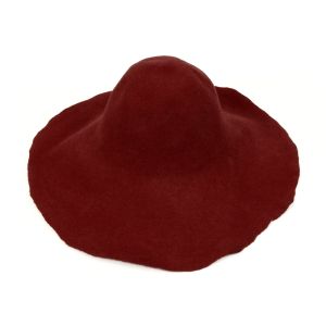www.houseofadorn.com - Felt Wool Flare Hood - Maroon Red