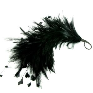 www.houseofadorn.com - Feather Hackle & Stripped Coque Mount - Black