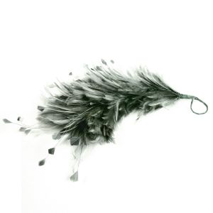 www.houseofadorn.com - Feather Hackle & Stripped Coque Mount - Grey