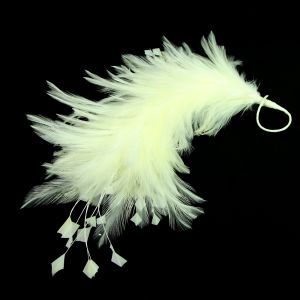 www.houseofadorn.com - Feather Hackle & Stripped Coque Mount - Ivory