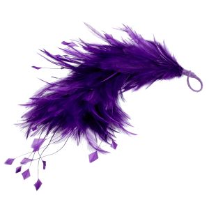 www.houseofadorn.com - Feather Hackle & Stripped Coque Mount - Purple