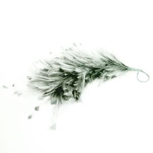 www.houseofadorn.com - Feather Hackle & Stripped Coque Mount - Silver Grey