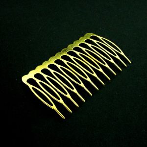 www.houseofadorn.com - Hair Comb - Metal - 12 Teeth 65mm (Pack of 3) - Gold