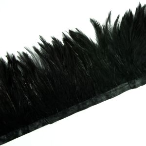 www.houseofadorn.com - Feather Full Hackle on Fringe (Price per 10cm) - Black