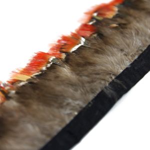 www.houseofadorn.com - Feather Lady Amherst Plumage on Fringe - Square-tipped Red (Price per 50cm)