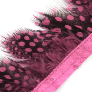 www.houseofadorn.com - Feather Guinea Fowl on Fringe (Price per 50cm) - Orchid Pink