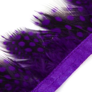 www.houseofadorn.com - Feather Guinea Fowl on Fringe (Price per 50cm) - Purple