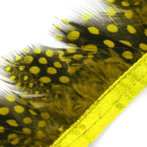 www.houseofadorn.com - Feather Guinea Fowl on Fringe (Price per 50cm) - Yellow