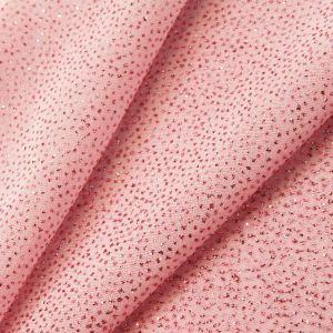 www.houseofadorn.com - Chiffon Polyester Fabric W112cm - Cosmic Glitter (Price per 1m) - Baby Pink