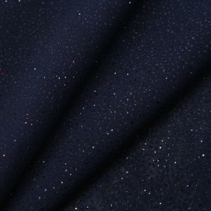 www.houseofadorn.com - Chiffon Polyester Fabric W112cm - Cosmic Glitter (Price per 1m) - Dark Navy Blue