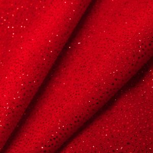 www.houseofadorn.com - Chiffon Polyester Fabric W112cm - Cosmic Glitter (Price per 1m) - Red