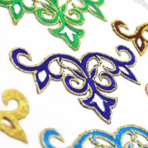www.houseofadorn.com - Motif Iron-On Embroidered Royal Swirl Applique 9.5cm Style 6427