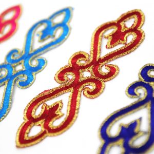 www.houseofadorn.com - Motif Iron-On Embroidered Royal Swirl Applique 13cm Style 6454