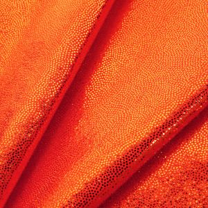 www.houseofadorn.com - Spandex Nylon Lycra 4 Way Stretch Fabric W150cm/190gm - Fog/Mist/Mystique Foil Finish (Price per 1m) - Orange