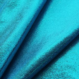 www.houseofadorn.com - Spandex Nylon Lycra 4 Way Stretch Fabric W150cm/190gm - Fog/Mist/Mystique Foil Finish (Price per 1m) - Turquoise Blue