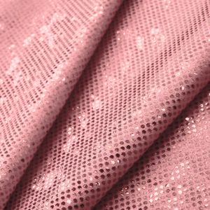 www.houseofadorn.com - Spandex Nylon Lycra 4 Way Stretch Fabric W140cm - Disco Glass Hologram Foil Finish (Price per 1m) - Baby Pink