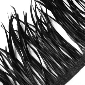 www.houseofadorn.com - Feather Spiky Biot on Fringe (Price per 10cm) - Black