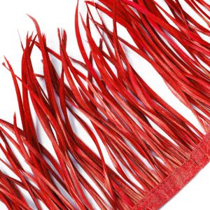 www.houseofadorn.com - Feather Spiky Biot on Fringe (Price per 10cm) - Red